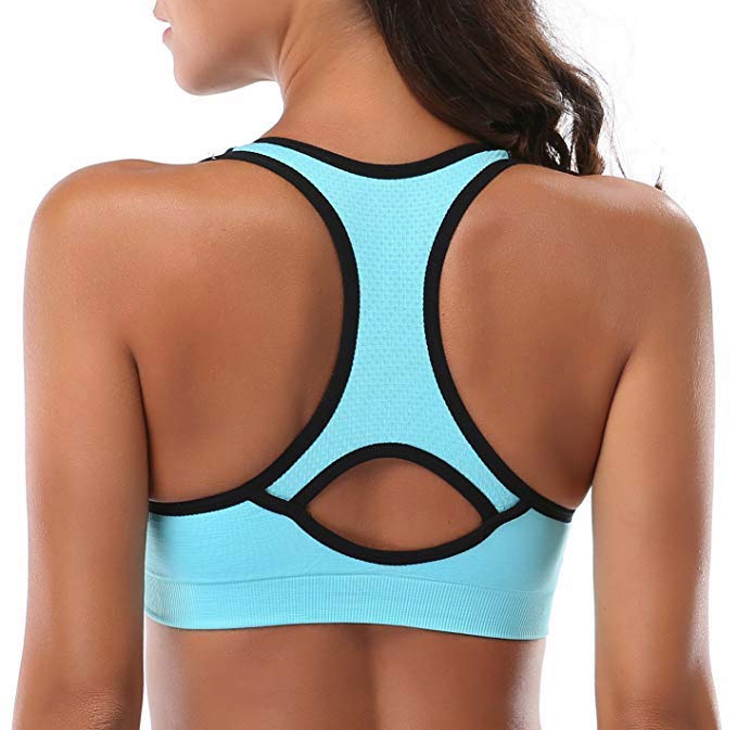 Women’s Stylish Racerback Athletic Sports Bra | Padded Seamless High