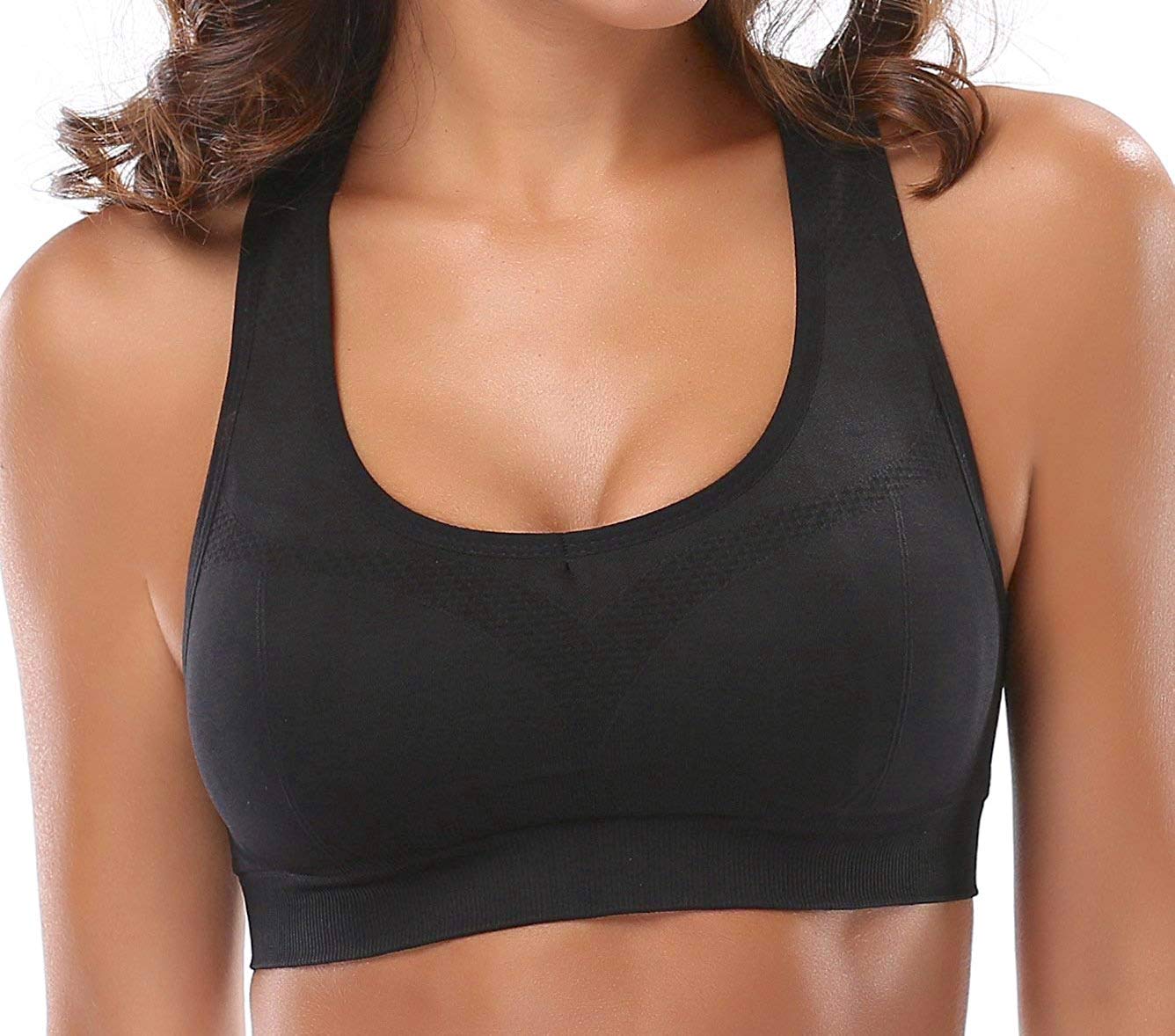 Women’s Stylish Racerback Athletic Sports Bra | Padded Seamless High