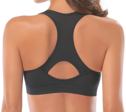 Women’s Stylish Racerback Athletic Sports Bra | Padded Seamless High